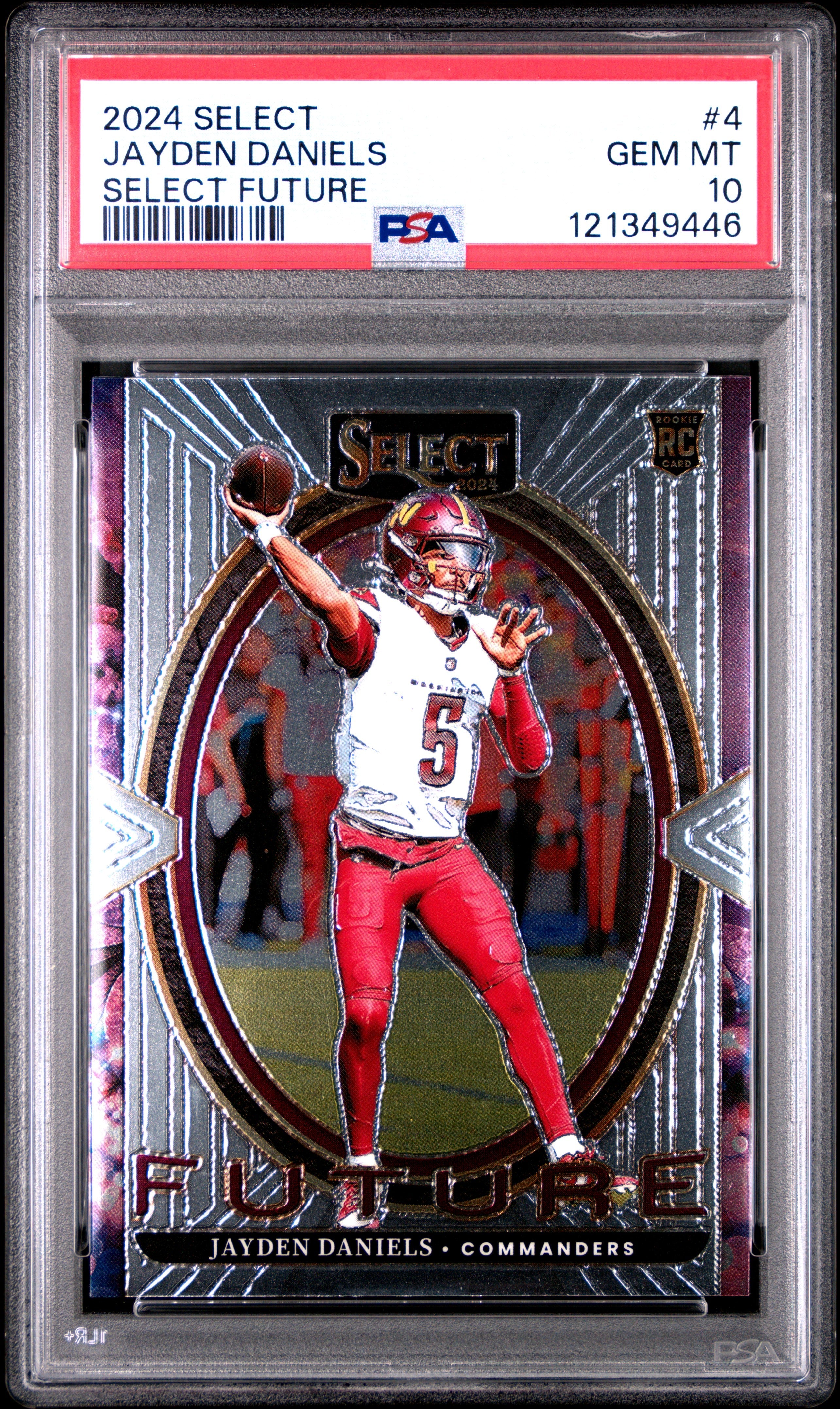 Graded 2024 Panini Select Jayden Daniels #4 Select Future Rookie RC Football Card PSA 10 Gem Mint Graded 2024 Panini Select Jayden Daniels #4 Select Future Rookie RC Football Card PSA 10 Gem Mint