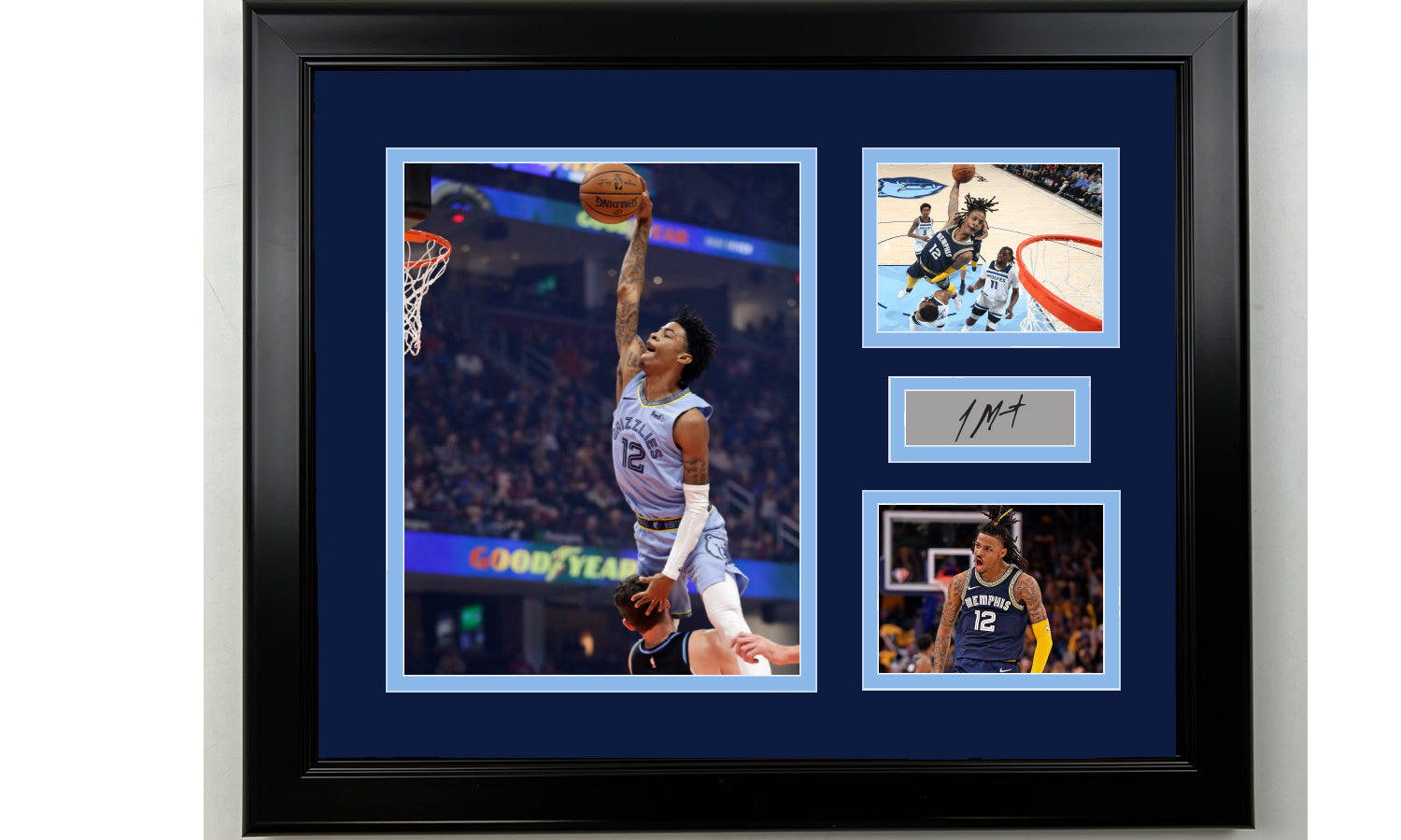 Framed Ja Morant Memphis Grizzlies Facsimile Laser Engraved Signature Basketball 14x11 3 Photo Collage