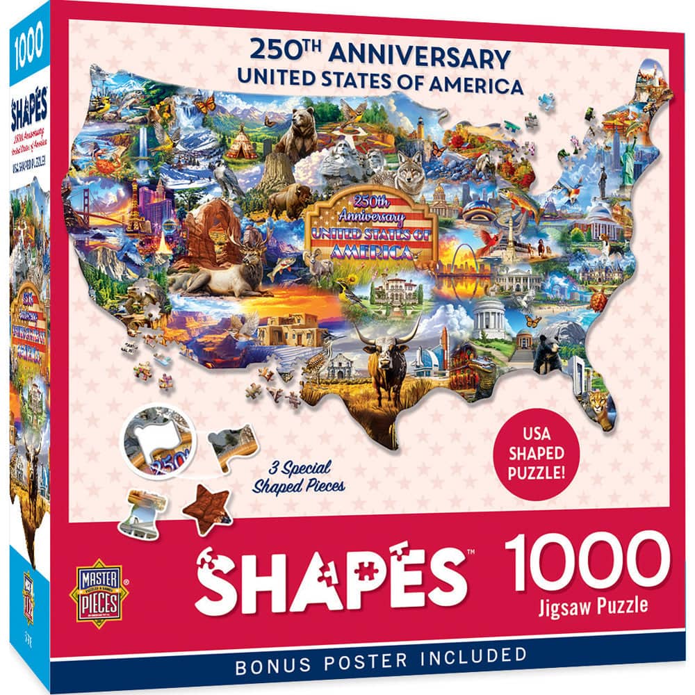 250th Anniversary United States of America 1000 Piece Shaped Jigsaw Puzzle