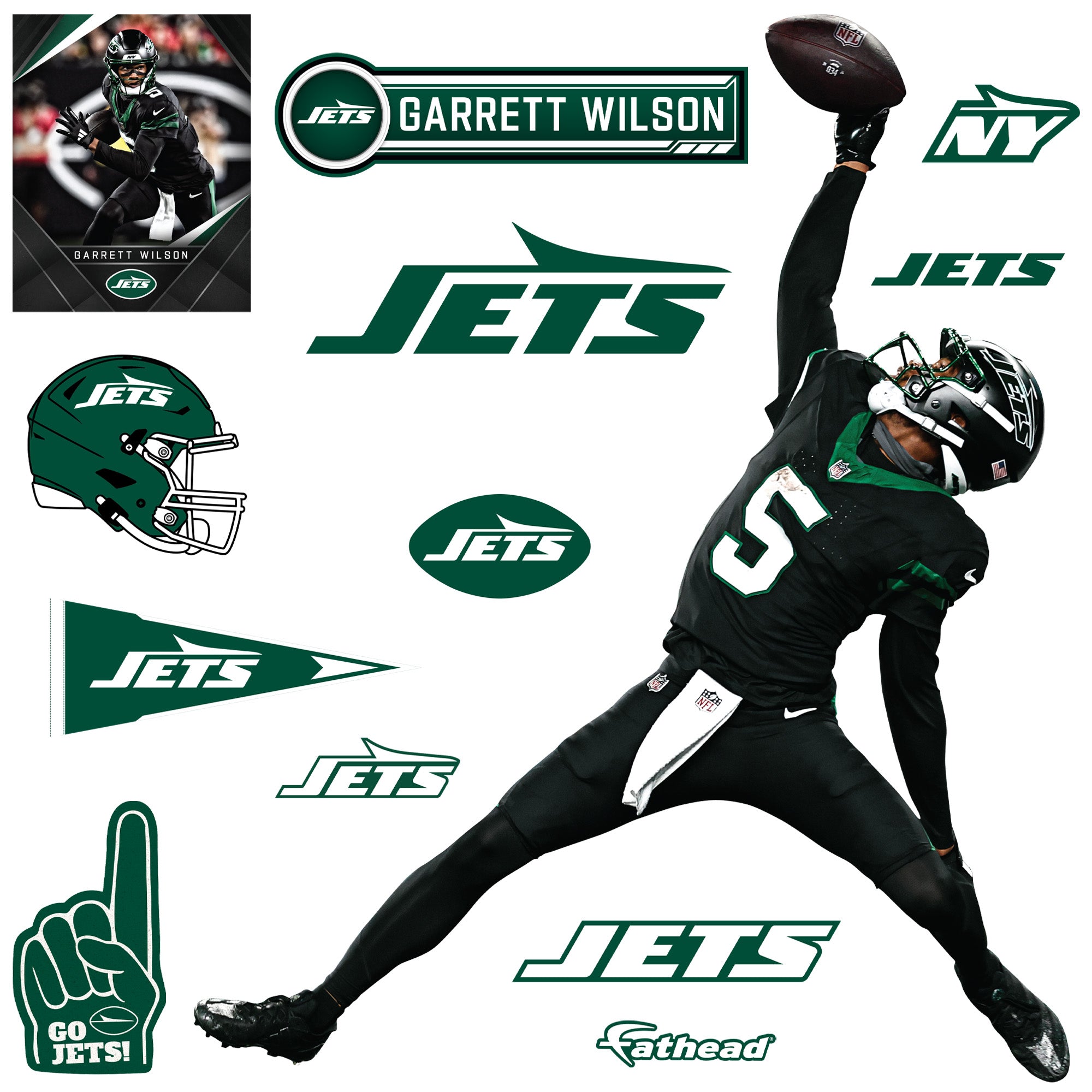 Garrett Wilson - RealBig Catch of the Year Collection - Official NFL - New York Jets - Reusable Vinyl Wall Decals