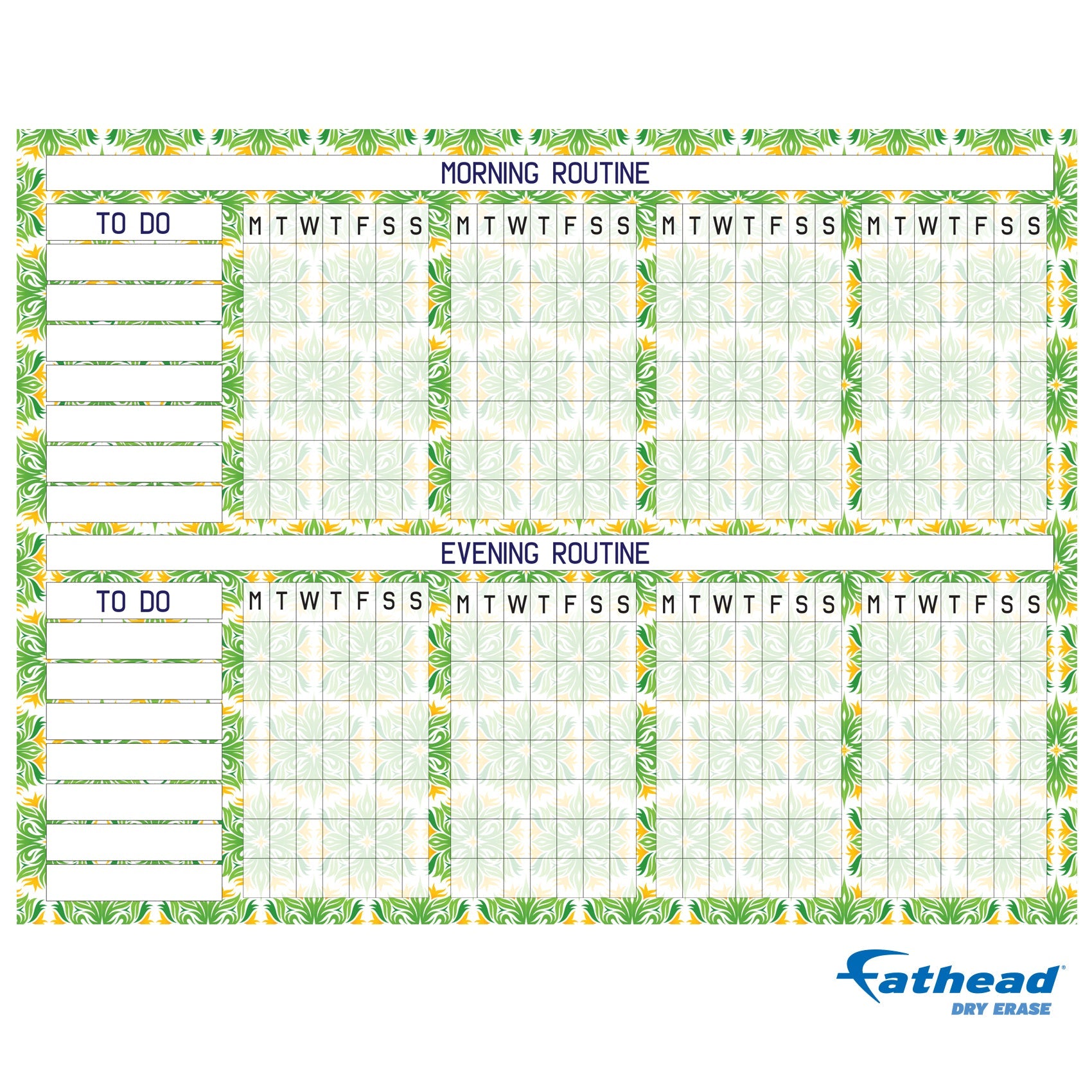 Chart: Nature Routine Chart Dry Erase - Removable Adhesive Decal