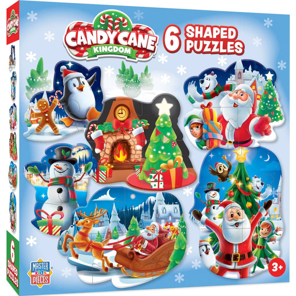 Candy Cane Kingdom - Christmas Fun 6-Pack Mini Shaped Jigsaw Puzzles