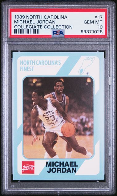 Graded 1989 North Carolina Collegiate Collection Michael Jordan #17 Basketball Card PSA 10 Gem Mint Graded 1989 North Carolina Collegiate Collection Michael Jordan #17 Basketball Card PSA 10 Gem Mint
