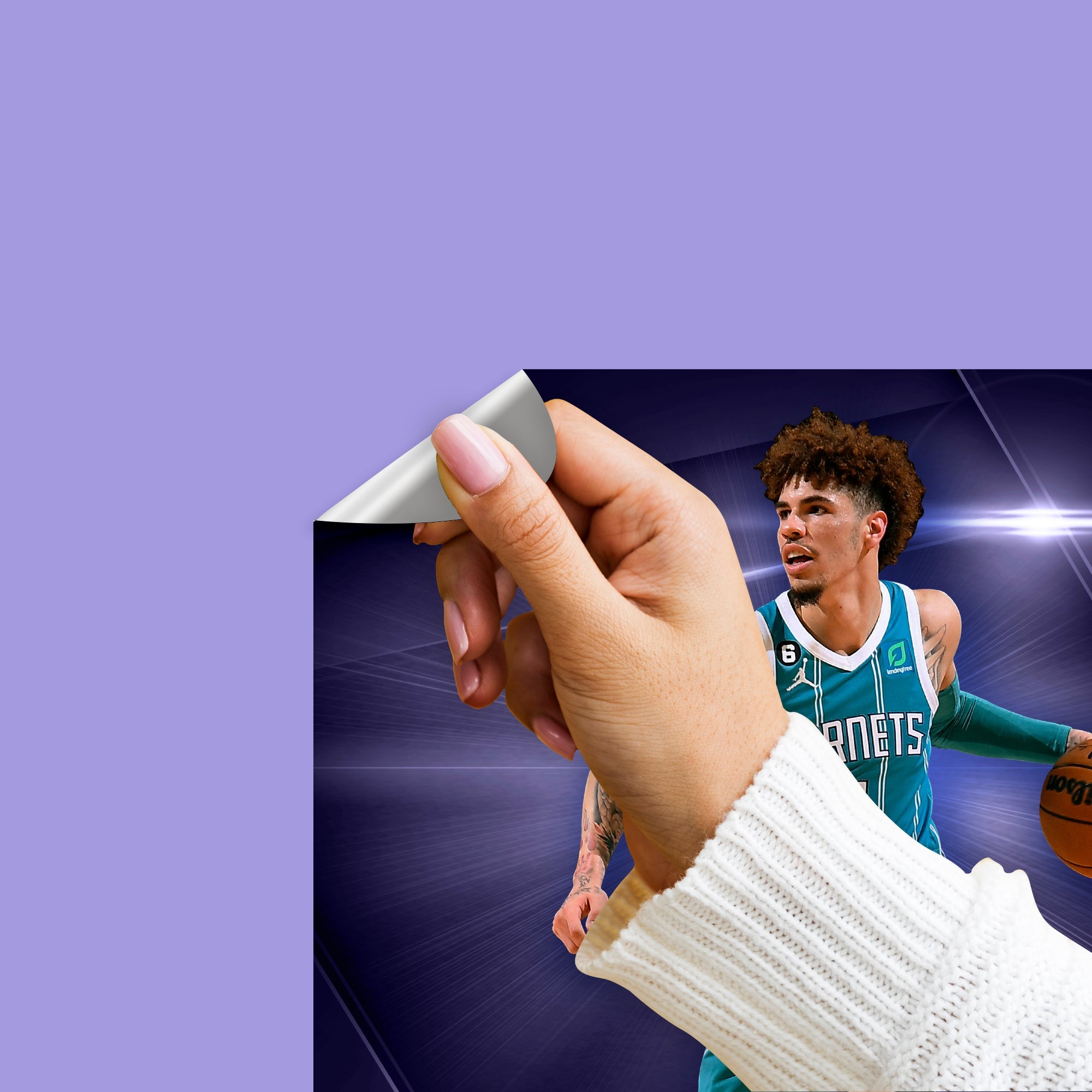 Lamelo Ball - RealBig Collection - Official NBA - Charlotte Hornets - Reusable Vinyl Wall Decals