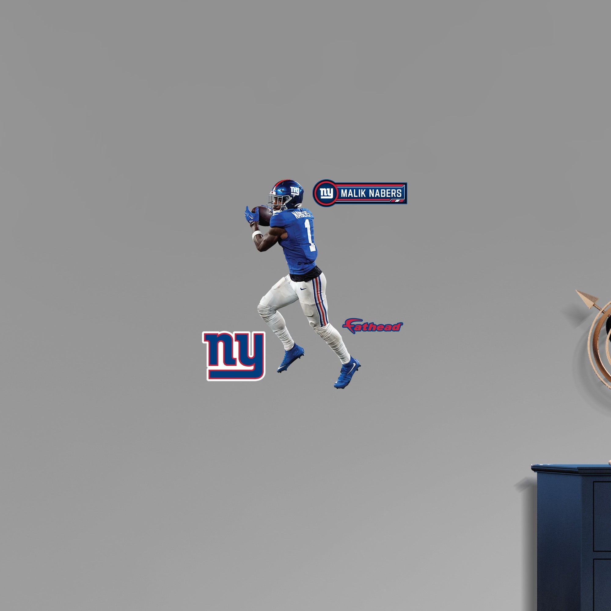 Malik Nabers - RealBig Catch Collection - Official NFL - New York Giants - Reusable Vinyl Wall Decals