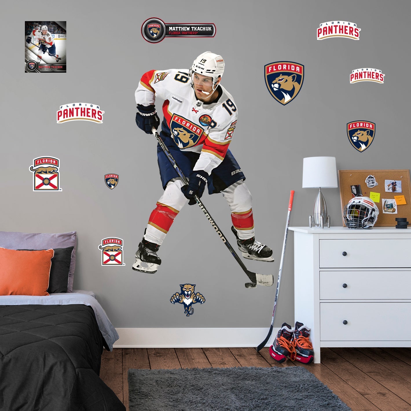Matthew Tkachuk - RealBig Collection - Official NHL - Florida Panthers - Reusable Vinyl Wall Decals