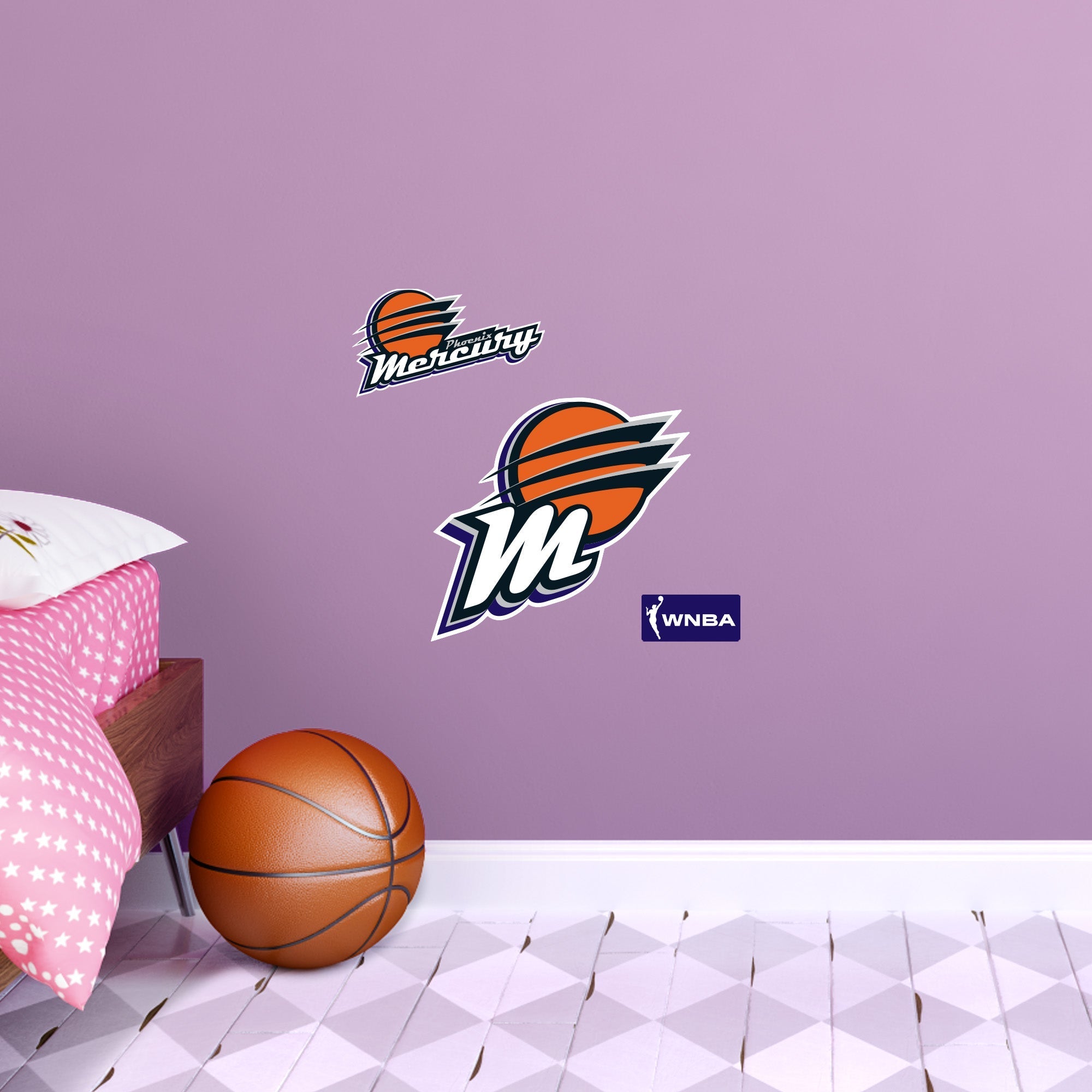 Phoenix Mercury - RealBig Logo Collection - Official WNBA - Reusable Vinyl Wall Decals