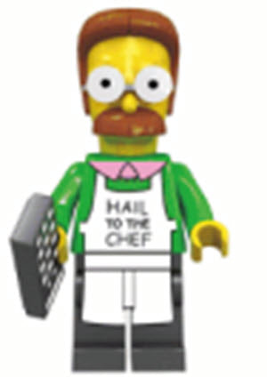 Ned Flanders with Chef Apron Custom Minifig