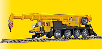 Kibri 10558 HO Scale Liebherr LTM 1050-4 Crane Truck w/Hy Rail Wheels & Working Lights -- Yelow, Black