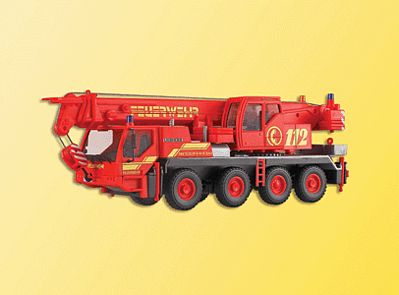 Kibri 13041 HO Scale Liebherr LTM 1050-4 FIre Department Crane Truck - Kit -- Fire Department (red)