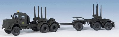 Kibri 14054 HO Scale Construction Equipment - Magirus with Long Road Transport