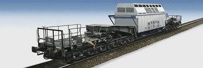 Kibri 16504 HO Scale Depressed Center 12-Axle Heavy-Duty Flatcar w/Load - Kit -- With Transformernsformer Load