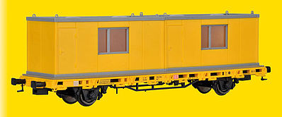 Kibri 26268 HO Scale Low-Side Car w/Office Container Load - Ready to Run -- German Federal Railroad DB (yellow)