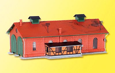 Kibri 37438 N Scale Two-Track Locomotive Shed -- 7-1/2 x 4-3/8" 19 x 11cm