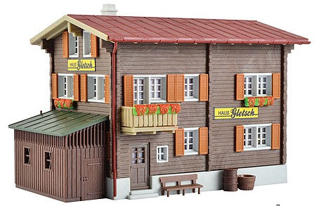 Kibri 38033 HO Scale Gletsch Alpine House in Switzerland -- Kit - 5-1/8 x 3-3/4 x 3-3/4" 13 x 9.5 x 9.6cm
