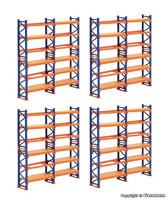 Kibri 38613 HO Scale Pallet Rack/Shelving System - Kit -- pkg(4)