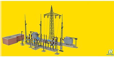 Kibri 39840 HO Scale Baden Baden Electrical Substation w/Lights -- Kit - 16-15/16 x 13 x 9-13/16" 43 x 33 x 25cm