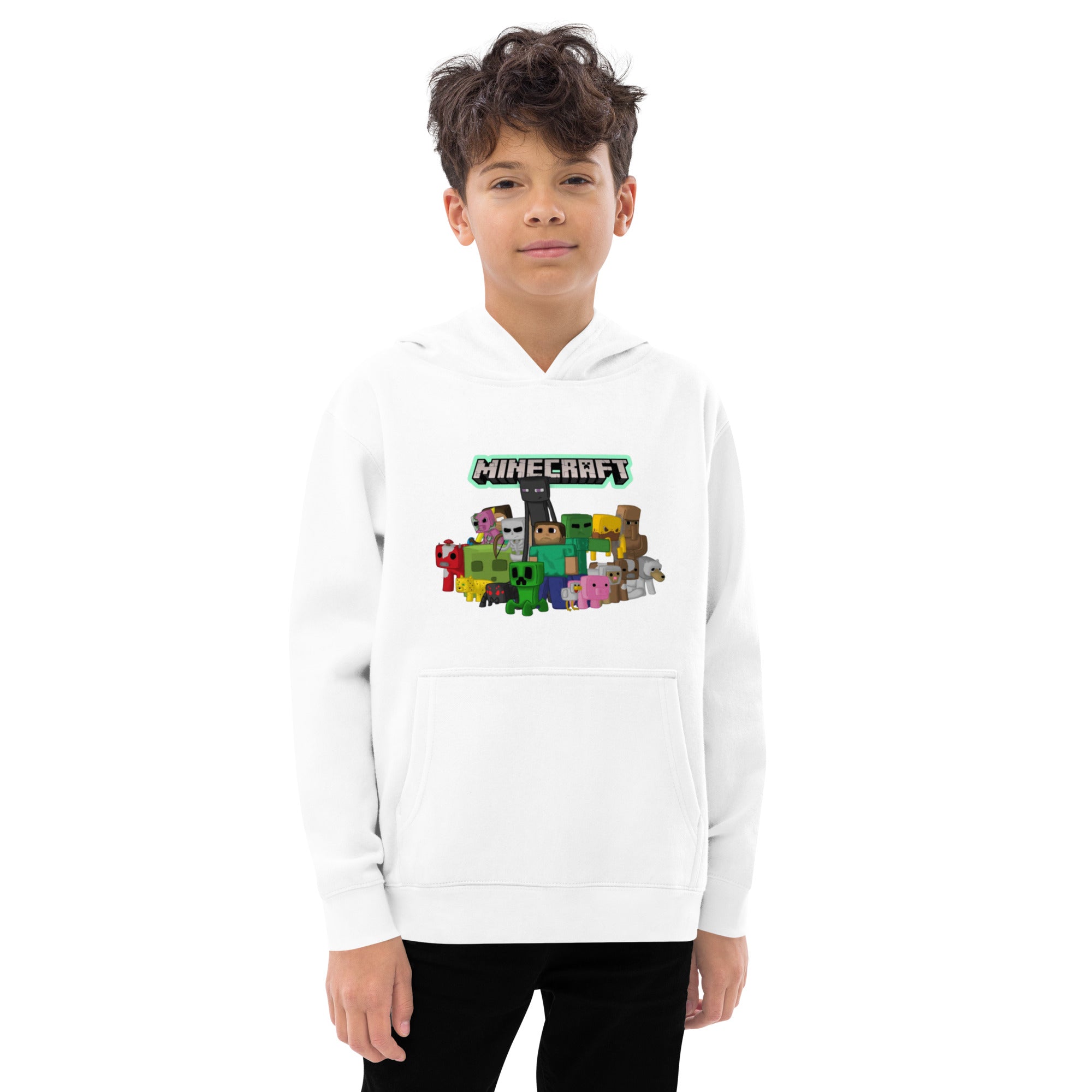 Minecraft Heroes Design Kids Fleece Hoodie