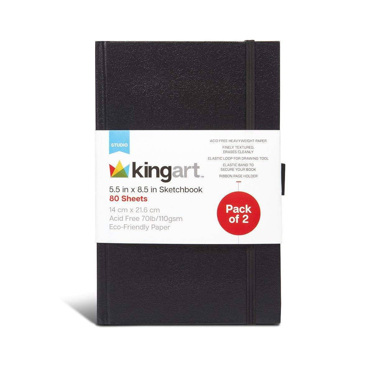 Hardcover Sketchbook 5.5x8.5 80 Pages 2-Pack