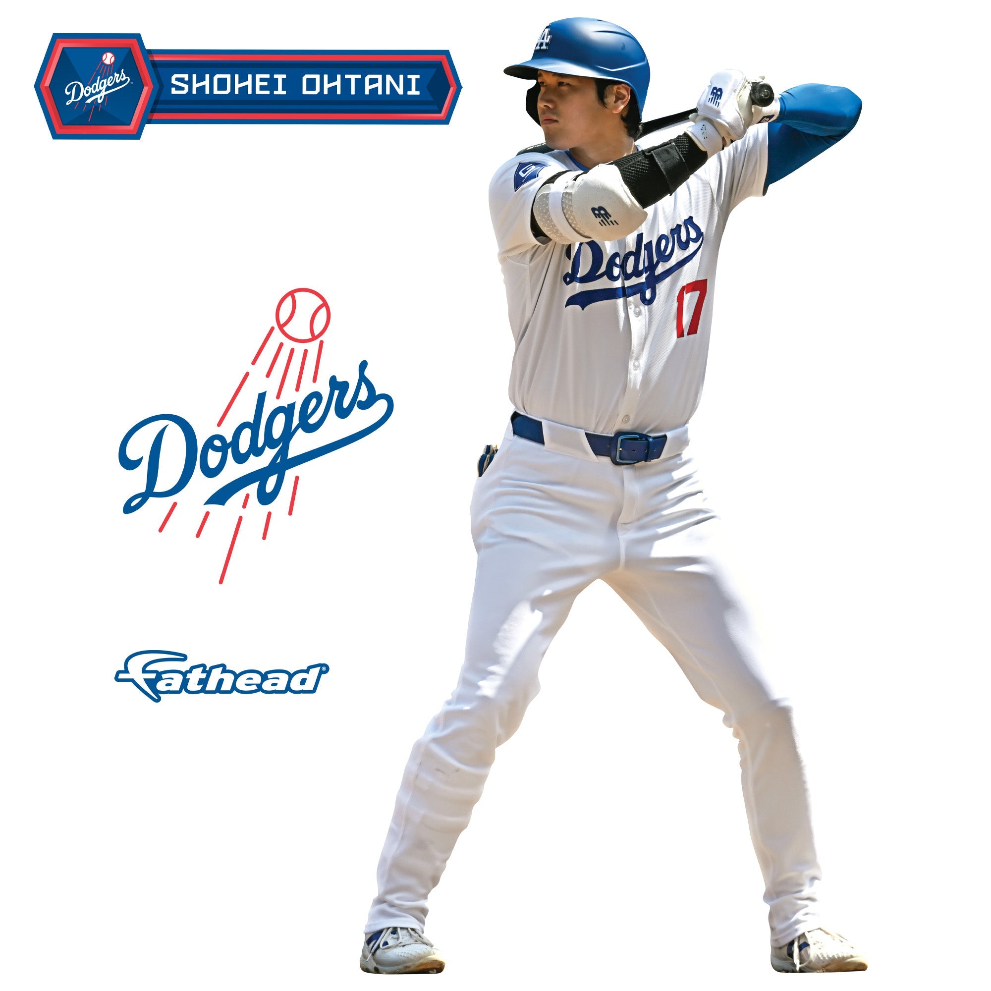 Shohei Ohtani - RealBig At Bat Collection - Official MLB - Los Angeles Dodgers - Reusable Vinyl Wall Decals