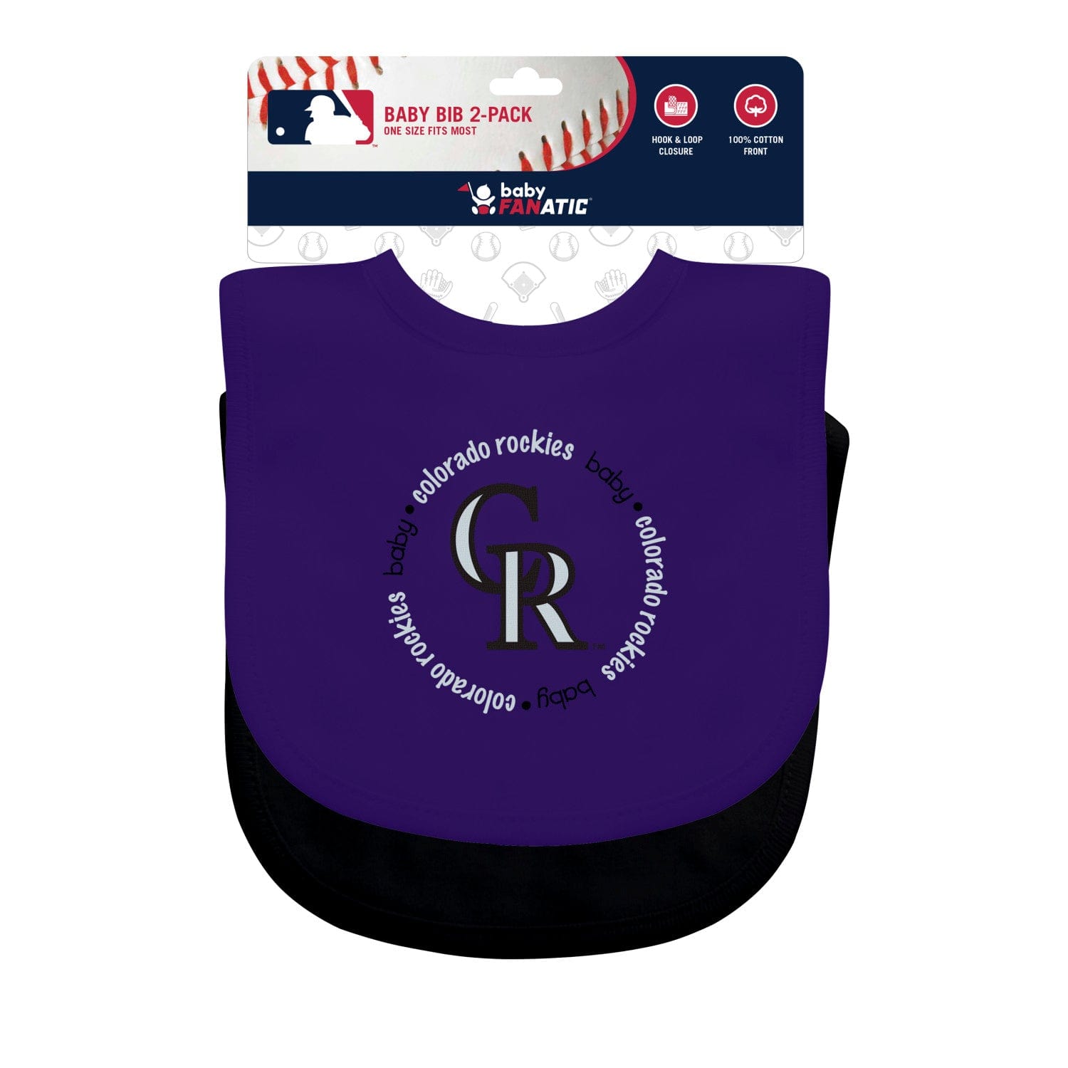 Colorado Rockies - Baby Bibs 2-Pack - Purple & Black