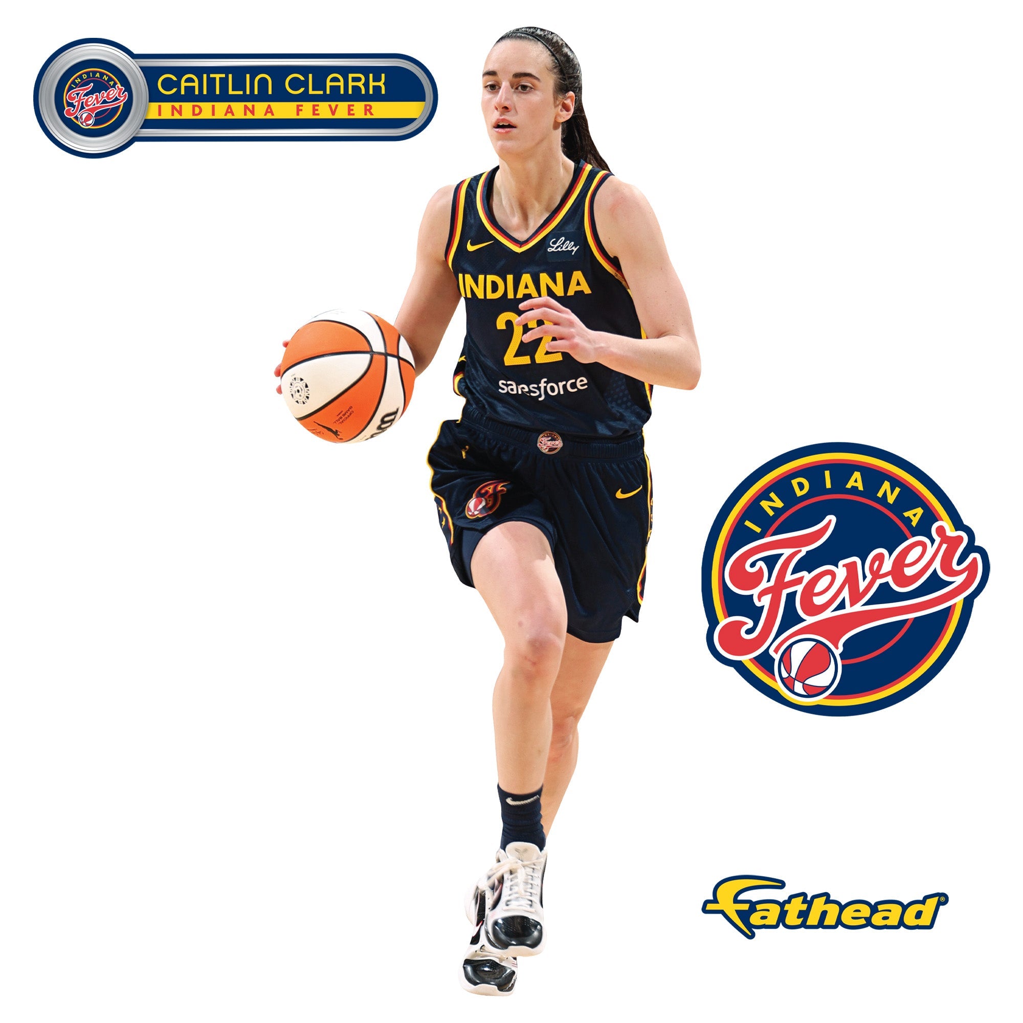 Caitlin Clark - RealBig Game Collection - Official WNBA - Indiana Fever - Reusable Vinyl Wall Decals