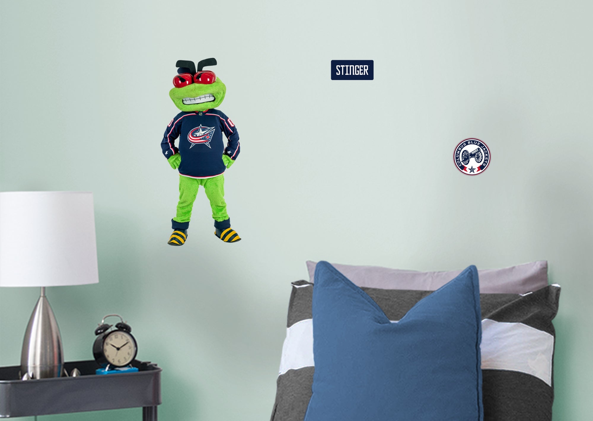 Stinger Mascot - RealBig Collection - Official NHL - Columbus Blue Jackets - Reusable Vinyl Wall Decals