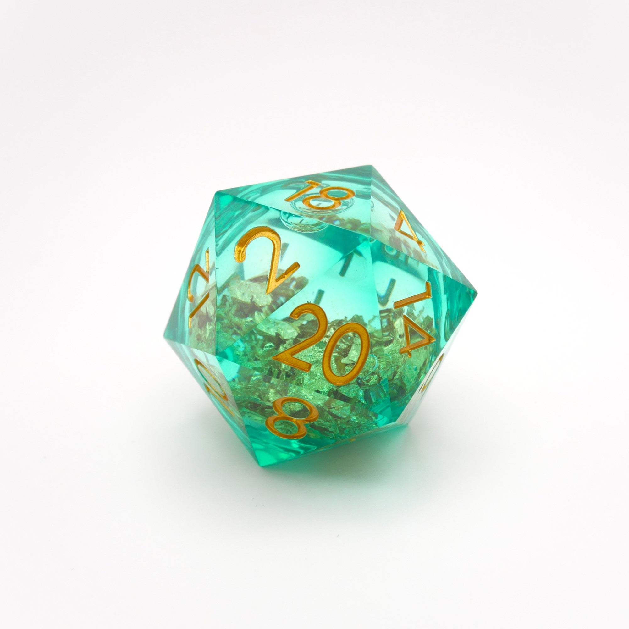 Leprechaun's Gold - Giant D20 Liquid Core DnD Dice Set | Acrylic RPG Gaming Dice