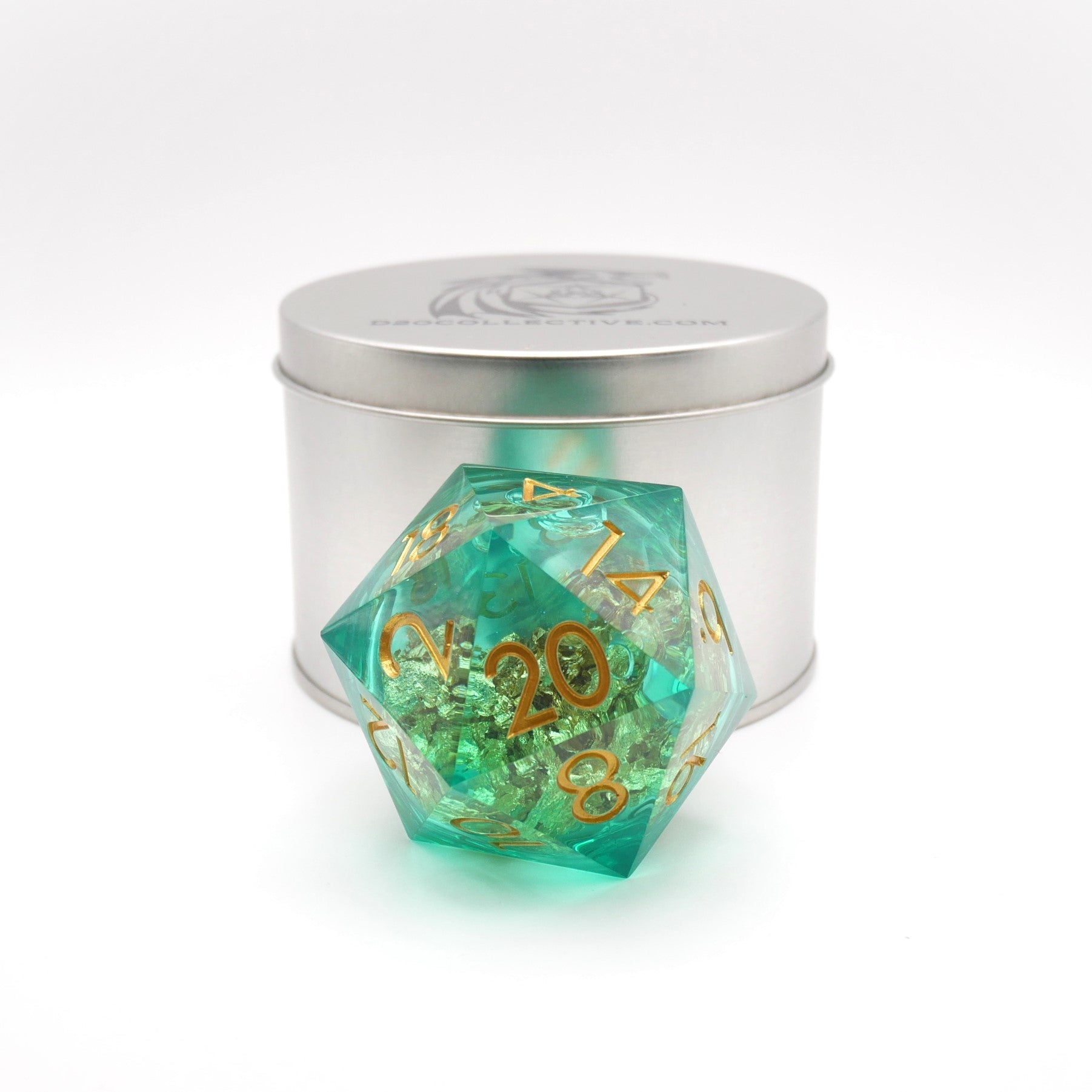 Leprechaun's Gold - Giant D20 Liquid Core DnD Dice Set | Acrylic RPG Gaming Dice