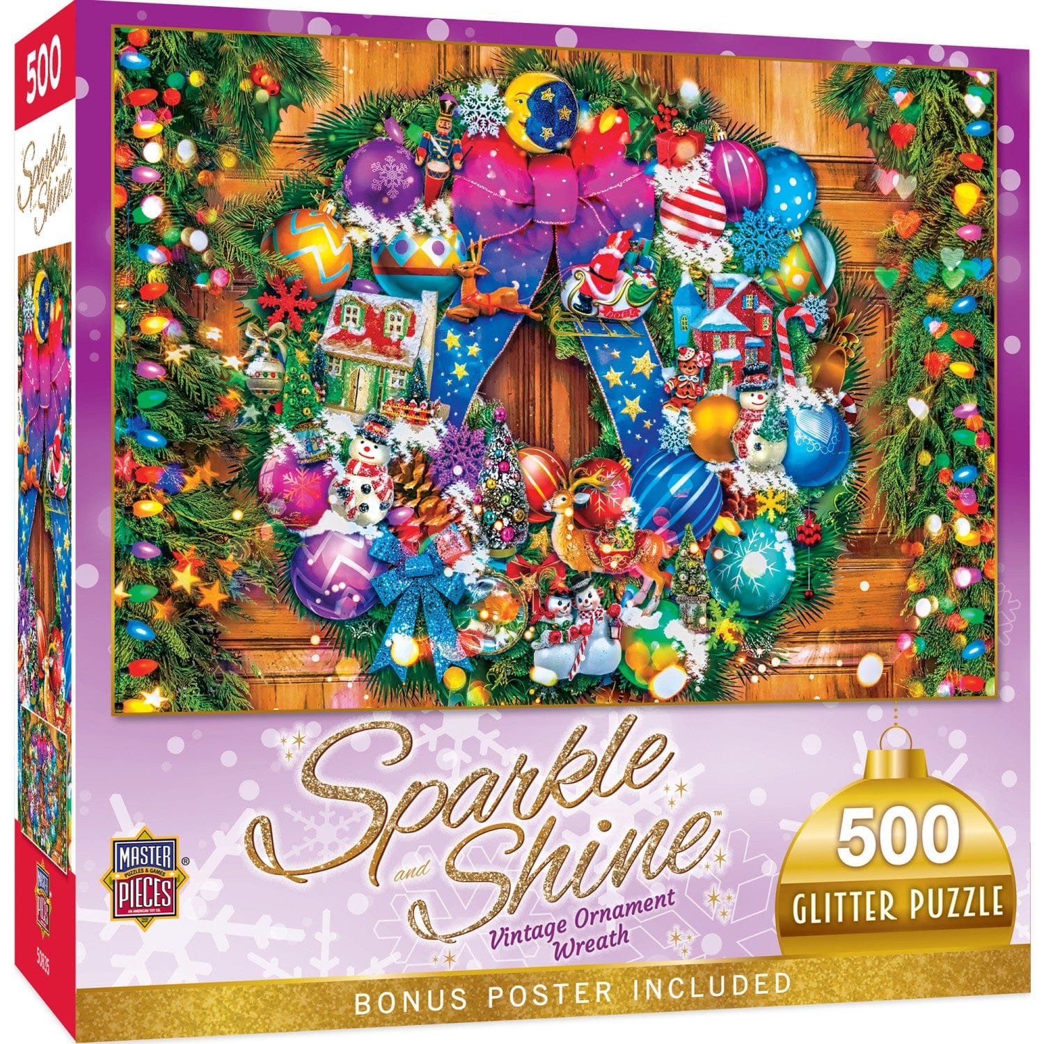 Vintage Fun Wreath Holiday Glitter 500 pc