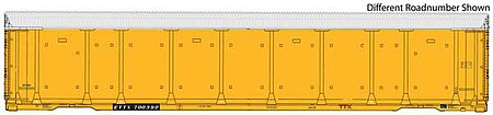Walthers Proto 101426 HO Scale 89' Thrall Enclosed Tri-Level Auto Carrier - Ready to Run -- Norfolk Southern Rack ETTX Flat #33519/800667 (yellow, silver, black)