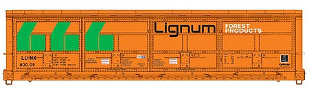 Walthers Proto 101927 HO Scale 56' Thrall All-Door Boxcar - Ready to Run -- Lignum LUNX #80009 (orange, green, black)