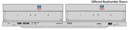 Walthers Proto 105259 HO Scale 50' Evans Cushion Coil Car - Ready to Run -- Union Pacific(R) CNW(TM) #249166 (Angled Hoods, gray, Small UP Shield)