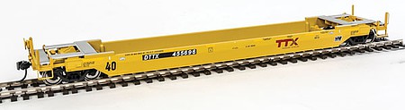 Walthers Proto 109125 HO Scale Gunderson Rebuilt All-Purpose 40' Well Car - Ready-to-Run -- TX DTTX #455696 (Forward Thinking Logo)