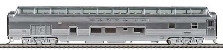 Walthers Proto 14500 HO Scale 85' Budd Big Dome Bar Lounge Dormitory - Ready-to-Run - Lighted -- Santa Fe (Real Metal Finish, Includes Decals)