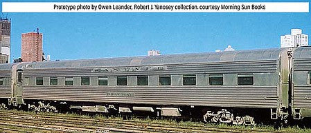 Walthers Proto 16400 HO Scale 85' Pullman-Standard Indian Series 11 Double-Bedroom Sleeper -- Lighted - Santa Fe (Real Metal Finish with Decals)