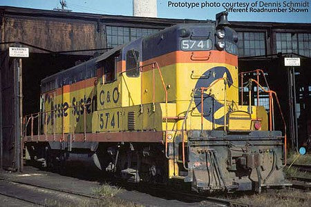 Walthers Proto 920-42403 HO Scale EMD GP7 - LokSound Select Sound and DCC -- Chessie System C&O #5744 (yellow, orange, blue)