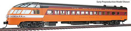 Walthers Proto 920-9165 HO Scale 85' Pullman-Standard Super Dome - Ready to Run -- Milwaukee Road #53 (Excursion Scheme; orange, maroon, gray, gold)