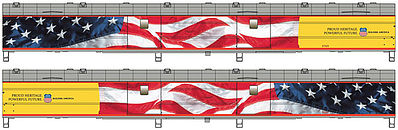 Walthers Proto 9200 HO Scale 85' ACF Baggage Car Union Pacific(R) Heritage Fleet - Ready to Run - Standard -- Union Pacific(R) #5769 (American Flag Scheme; Armour Yellow, gray)