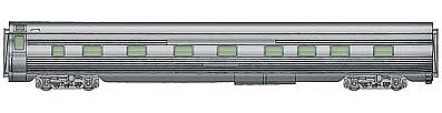 Walthers Proto 9321 HO Scale 85' P-S Hotevilla 4-4-2 Sleeper - Standard - San Francisco Chief - RTR -- Santa Fe (Real Metal Finish)