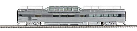 Walthers Proto 9608 HO Scale 85' Pullman-Standard Pleasure Dome Bar Lounge - Ready to Run -- Santa Fe (Real Metal Finish, Includes Decals)
