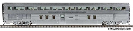 Walthers Proto 9625 HO Scale 85' Budd 68-Seat Step-Down Coach (Reversed Seats) -- Santa Fe #533 (Real Metal Finish)