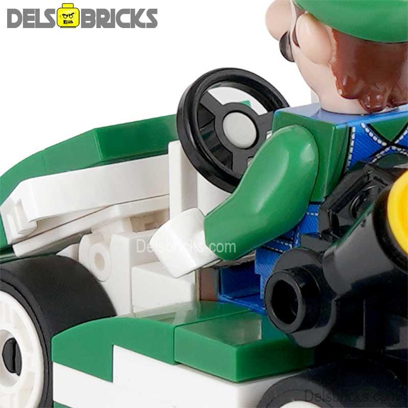 Luigi Kart Brothers Super Mario Lego Minifigures Custom Toys