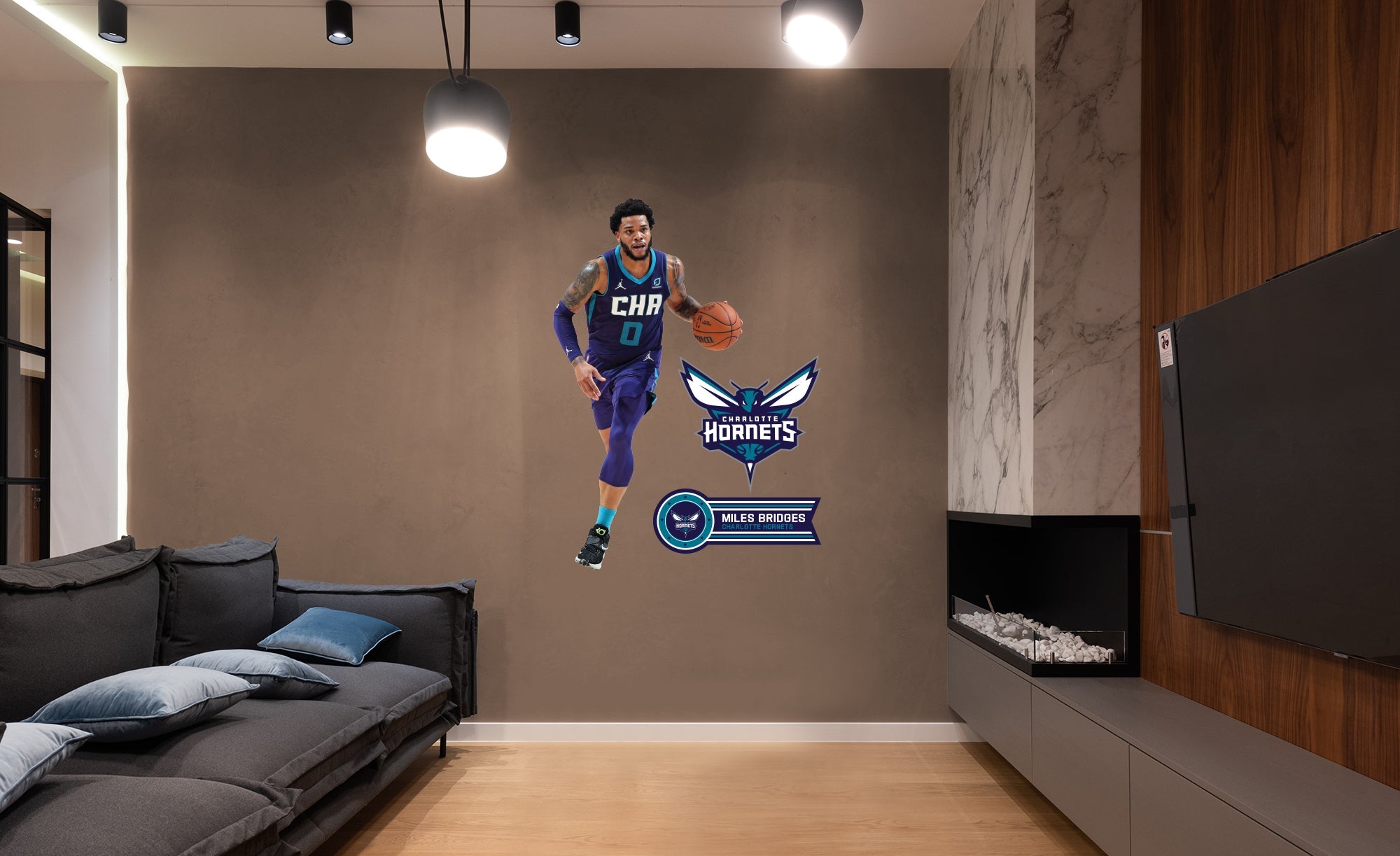 Miles Bridges - RealBig Collection - Official NBA - Charlotte Hornets - Reusable Vinyl Wall Decals #2