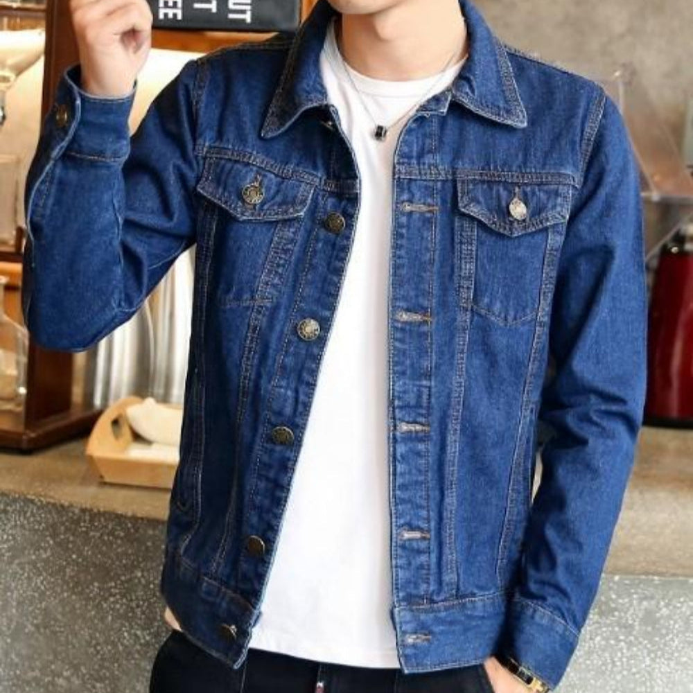 Men Classic Dual Pocket Denim Jean Jacket