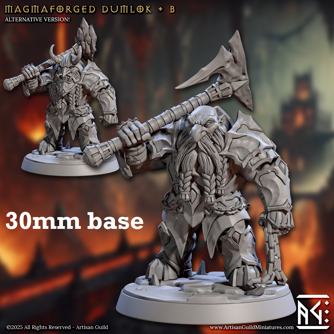 Magmaforged Dumlok: Sculpt B (Male Fire Dwarf Warrior)