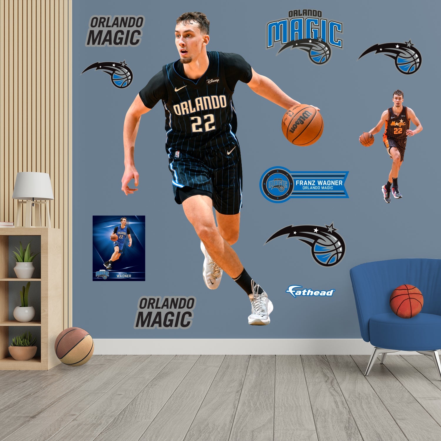 Franz Wagner - RealBig Collection - Official NBA - Orlando Magic - Reusable Vinyl Wall Decals