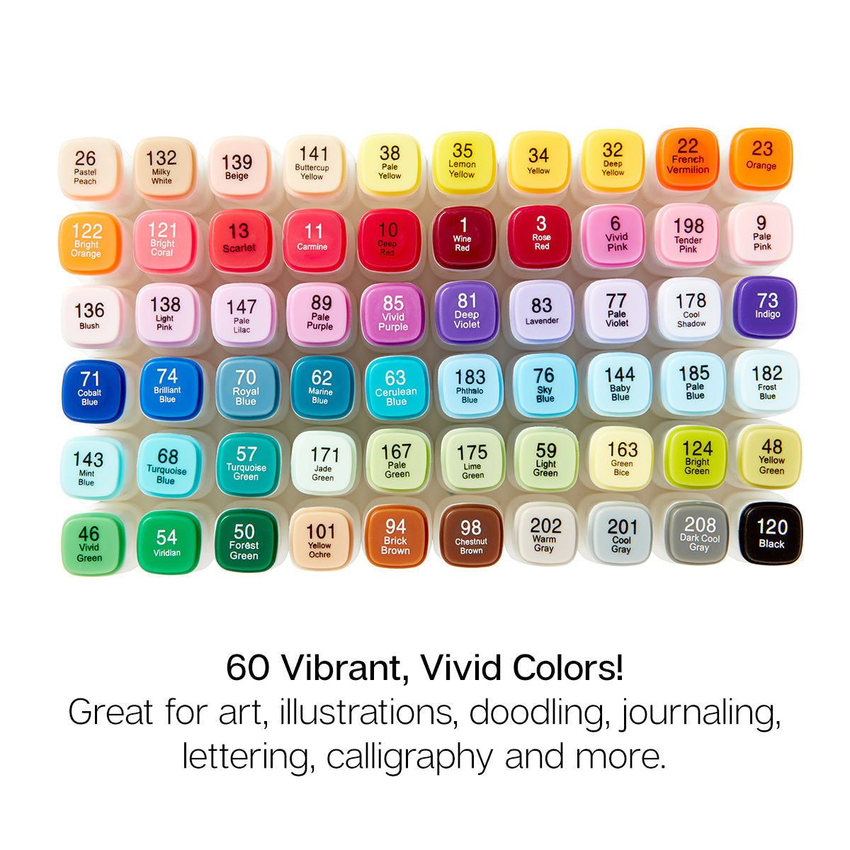 Double-Ended Alcohol Markers 60 Colors