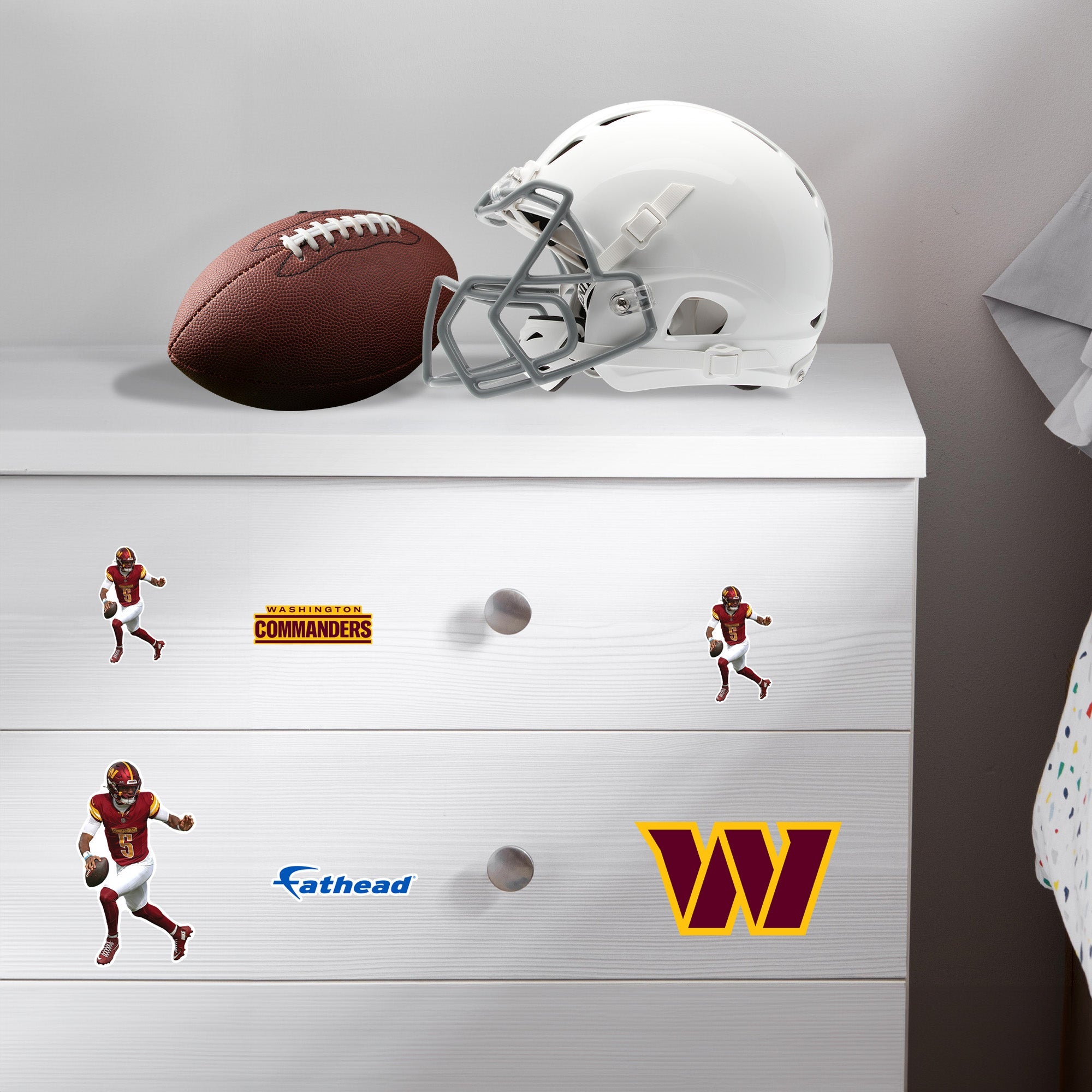 Jayden Daniels - 5 Minis (Mixed Sizes) - Official NFL - Washington Commanders - Reusable Vinyl Decals