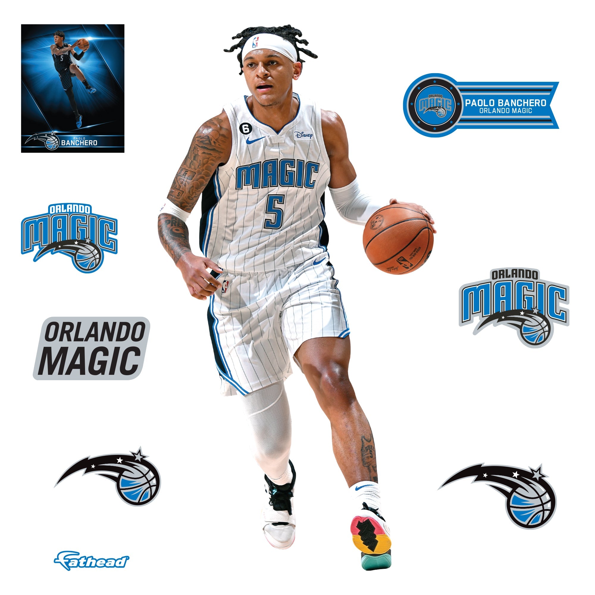 Paolo Banchero - RealBig Collection - Official NBA - Orlando Magic - Reusable Vinyl Wall Decals
